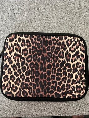 Lucky Brand Black iPad or tablet Pouch with Gold Logo on interior.